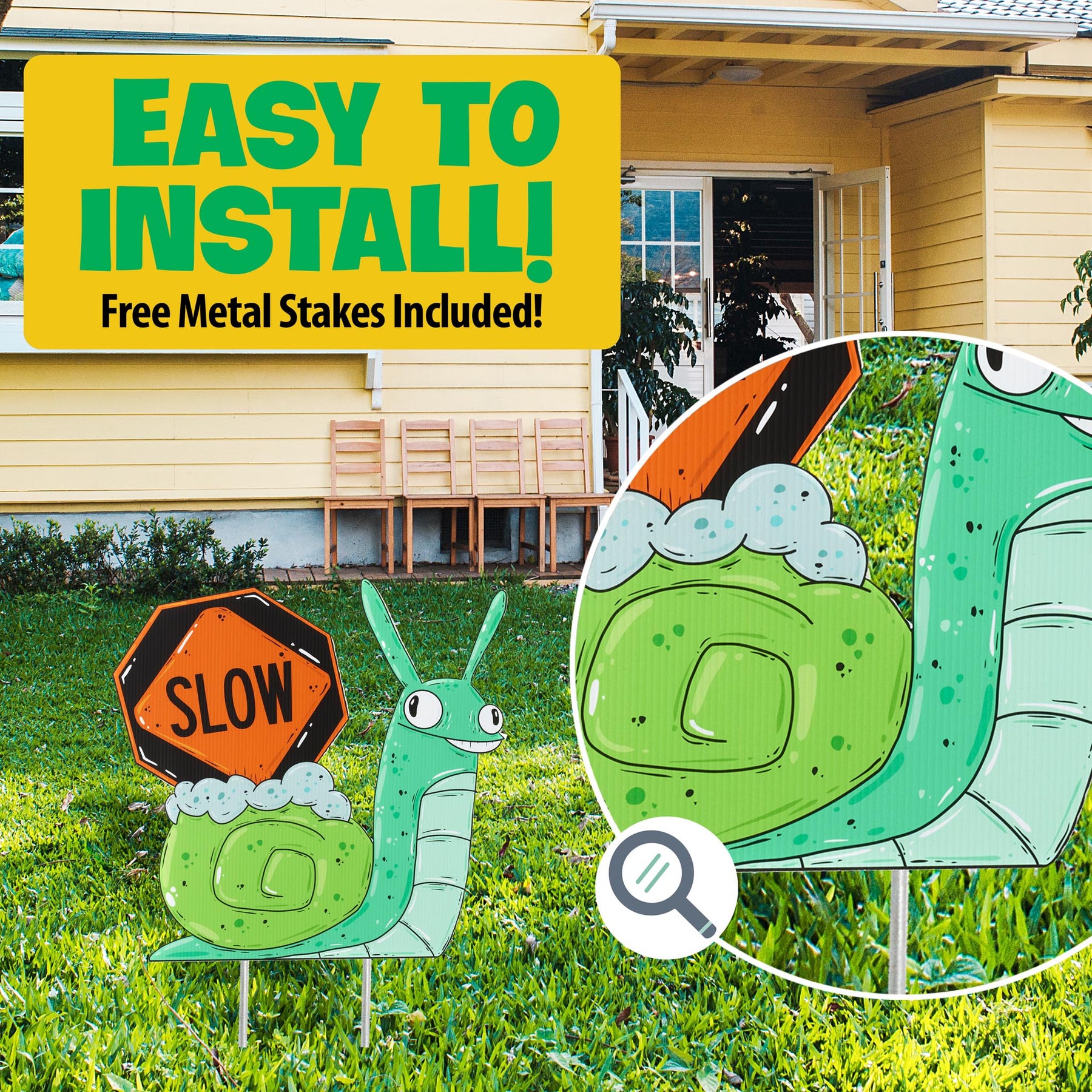 Sonny the Snail | "Slow" Yard Sign