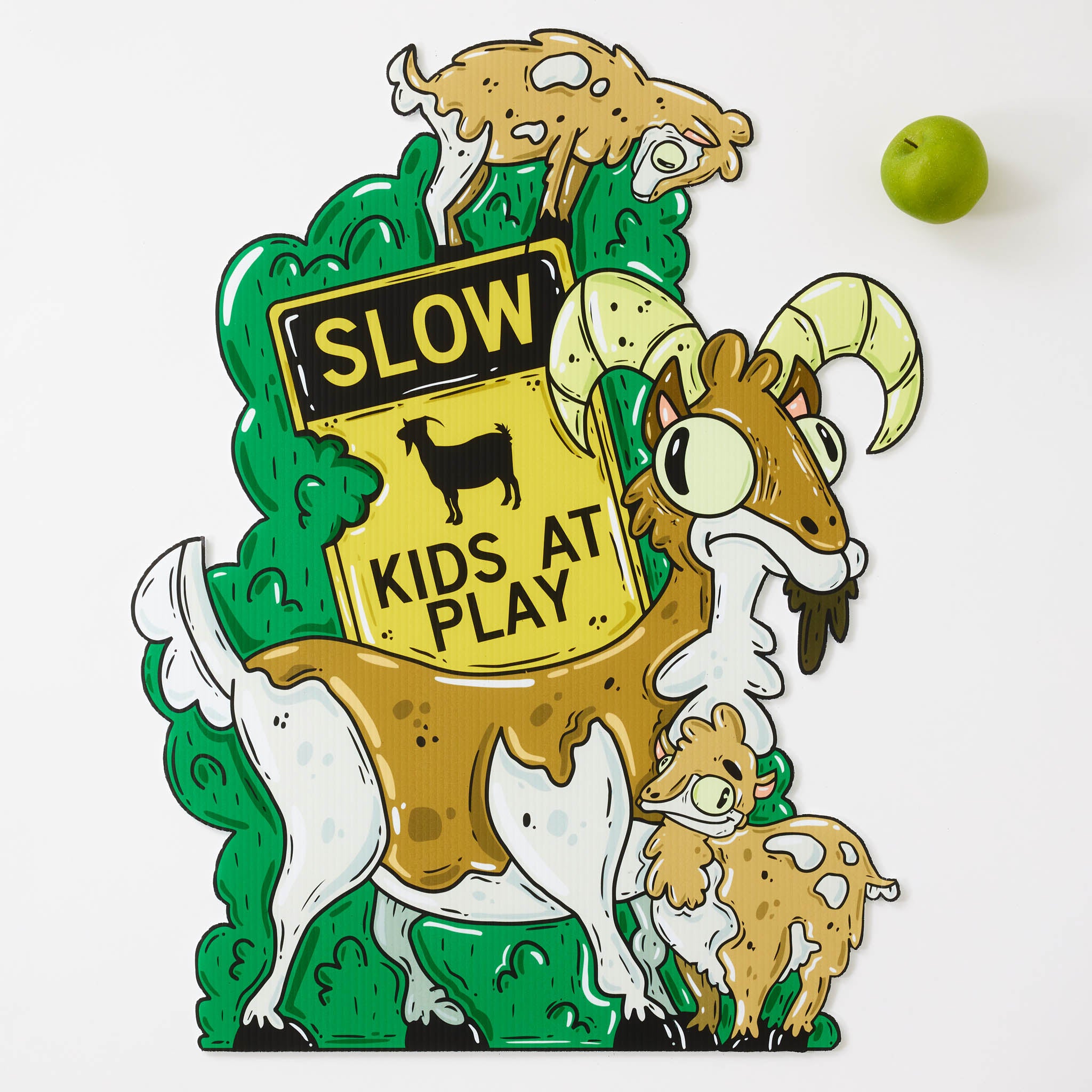 The Goatley Family of Goats | "Kids at Play" Yard Sign