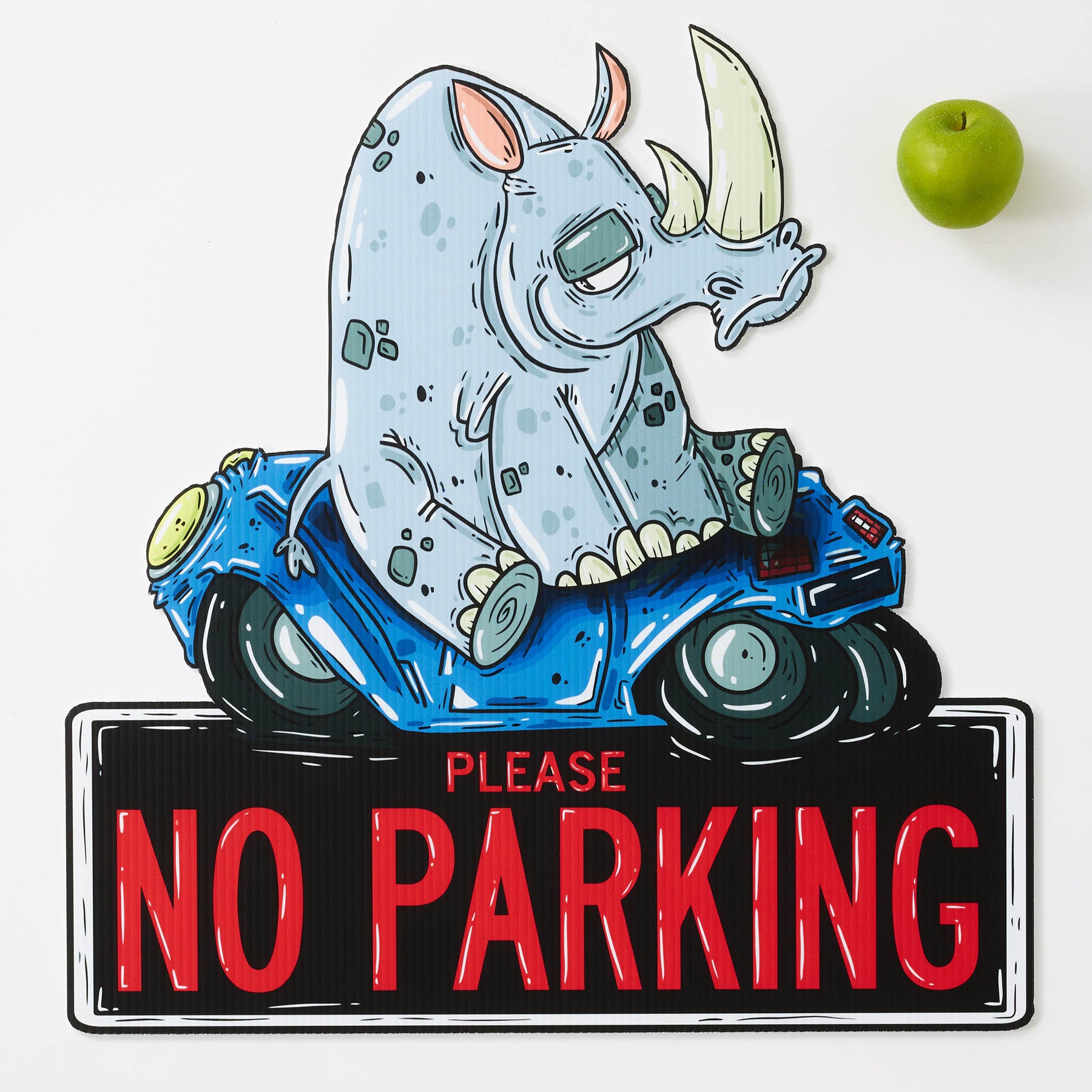 Ravi the Rhino | "No Parking" Yard Sign