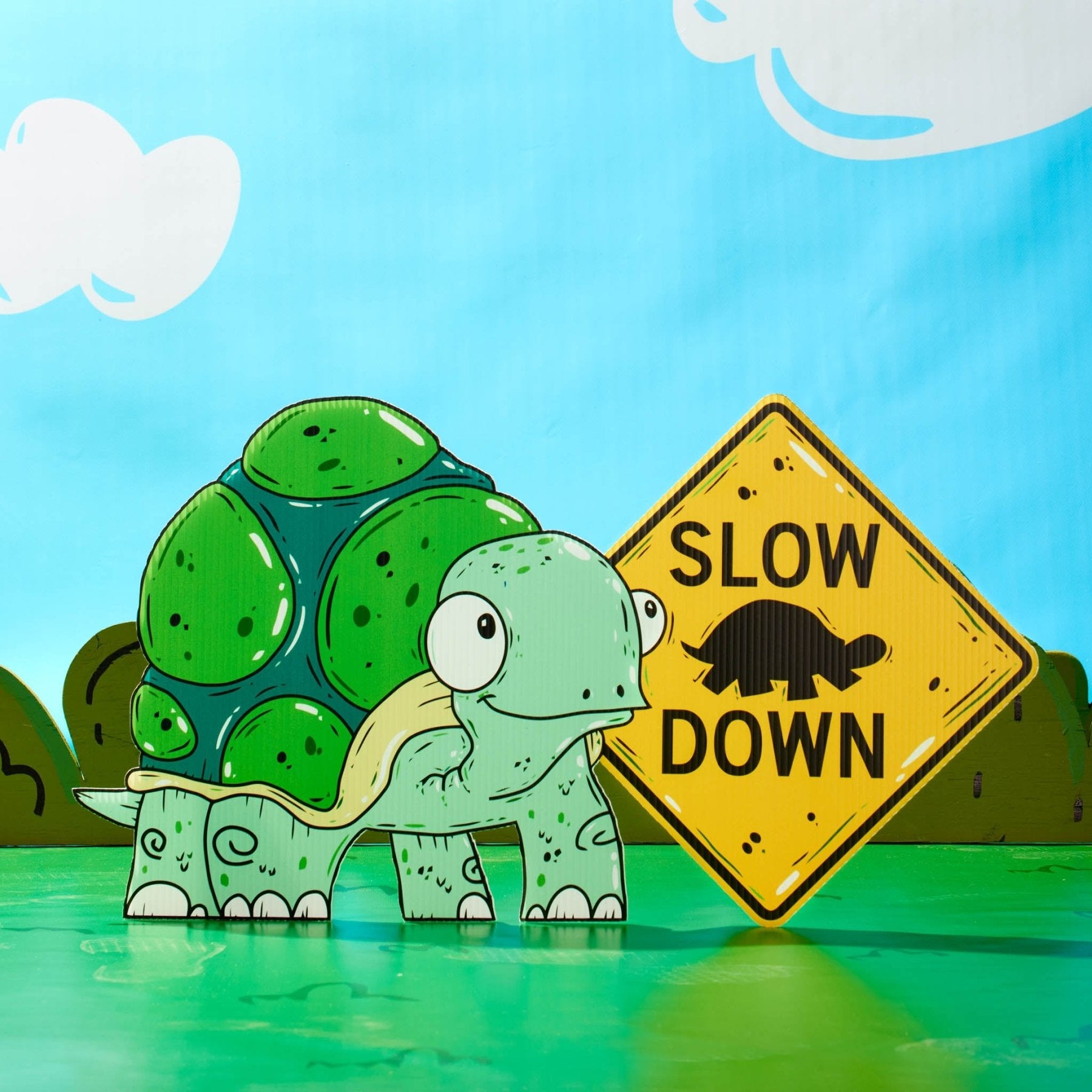 Turtle Slow Down Sign I Made These Slow Down Signs For My Neighborhood